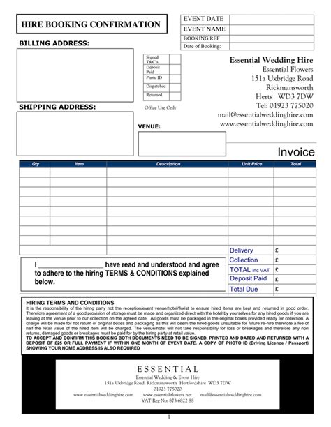 Invoice template in Word and Pdf formats