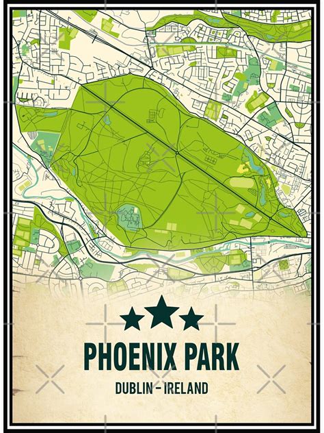 "phoenix park map art - phoenix park dublin map" Sticker by ...