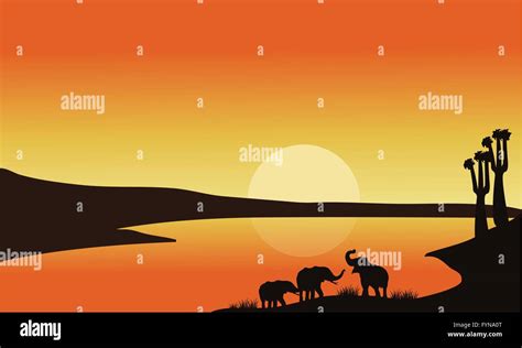 Elephant family of silhouette Stock Vector Image & Art - Alamy