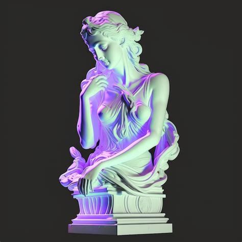 Premium Photo | Elegant White Marble Statue in Neon Style