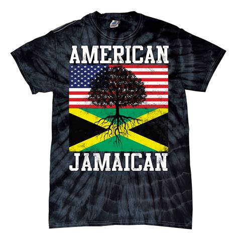 Jamaican American Flag Grown Roots Tie-Dye T-Shirt | TeeShirtPalace