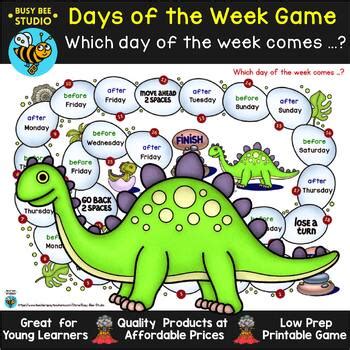 Days of the Week Printable Game by Busy Bee Studio | TPT