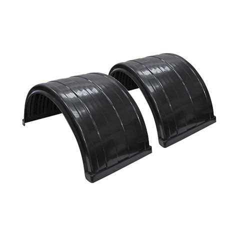 Semi Truck Poly Fenders Black 22.5" Or 24.5" Rear Wheels Single Axle Pair - Raney's Truck Parts