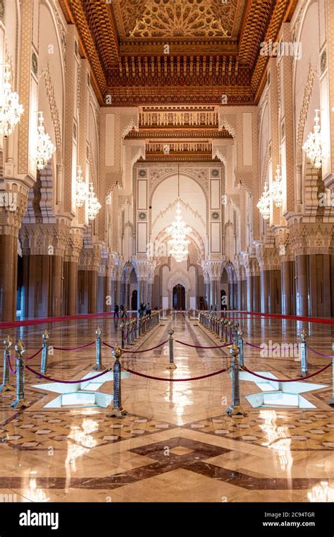 Interior of King Hassan II Mosque in Casablanca, Morocco Stock Photo - Alamy