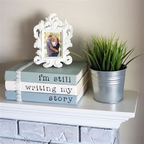 Easy Home Decor: Chalk-Painted and Stamped Books - Aubree Originals