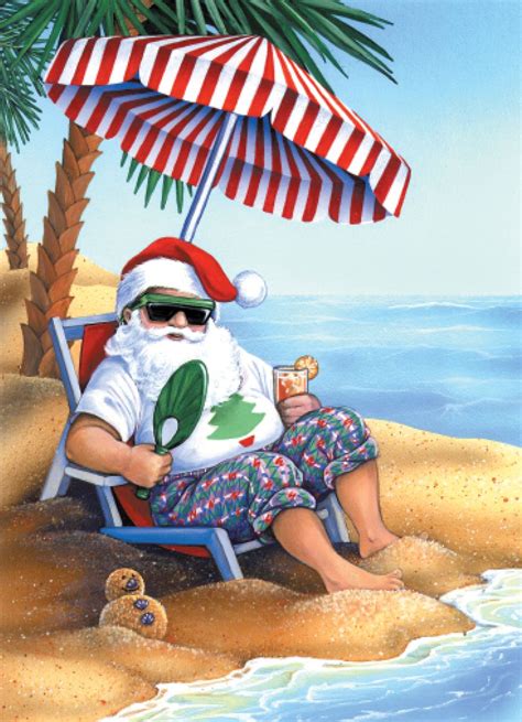 Santa on Beach Christmas Cards | Beach christmas, Beach christmas card ...