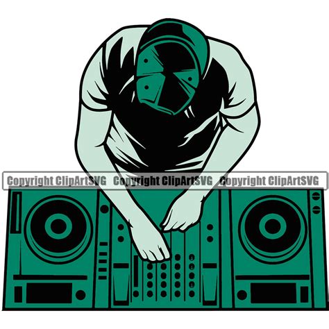 DJ Music Disc Silhouette Vector Design Element Color Artwork Dee Jay Party Disco Sound Audio ...