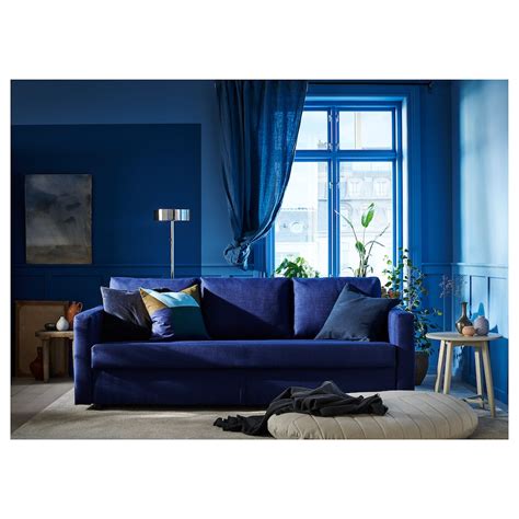 FRIHETEN Canapé 3 places convertible, Skiftebo bleu - IKEA Belgique