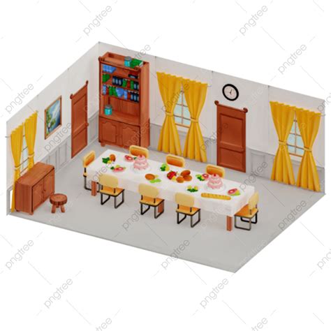 Dining Room PNG Picture, Cartoon Dining Room, Dining Room Png, Dining Table Png, Dining Table ...