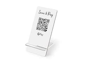 SVM CRAFT® Custom Acrylic QR Code Holder Stand Desktop Acrylic Barcode Scanner Holder ...