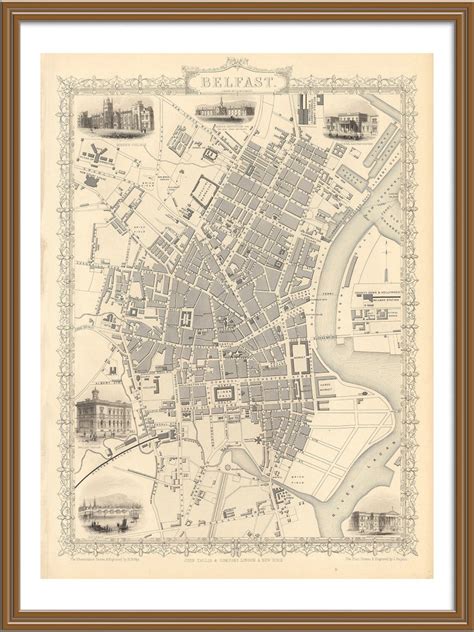 12x16inch Belfast Map Old Belfast Map Vintage Map City Map | Etsy UK