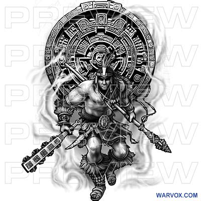 Aztec Warrior Tattoo Design - ₪ AZTEC TATTOOS ₪ Warvox Aztec Mayan Inca ...