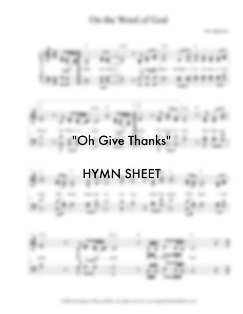 “Oh Give Thanks” Hymn Sheet