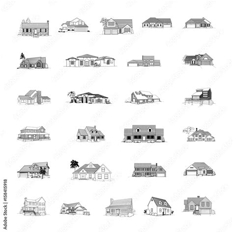 building cartoon clipart collection. Vector Illustration.. Collection set Stock Vector | Adobe Stock