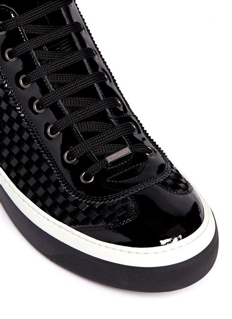 Lyst - Jimmy Choo 'argyle' Woven Leather Velvet Sneakers in Black for Men