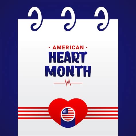 Premium Vector | American heart month february event background