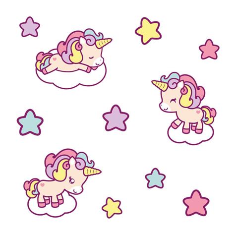 Cute Unicorn Wall Sticker Pack | Stickerscape