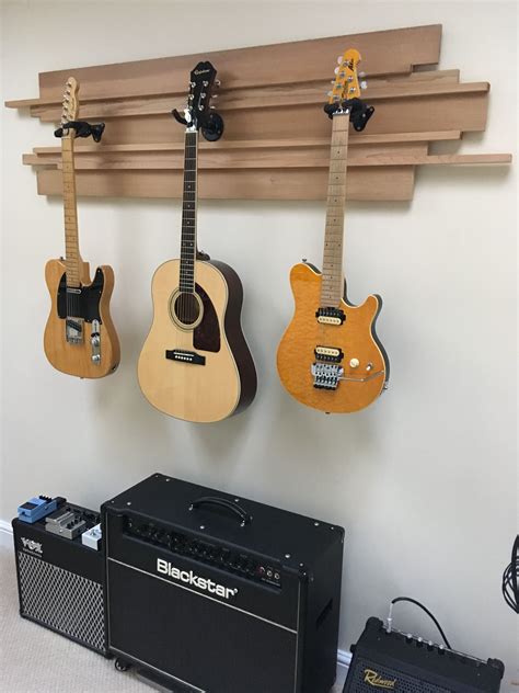 Wall mount guitar hanger cedar | Guitar wall hanger, Guitar wall, Guitar hanger