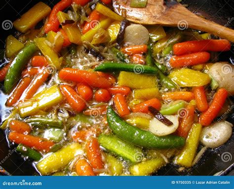 Frying vegetables 2 stock image. Image of vegetables, chips - 9750335