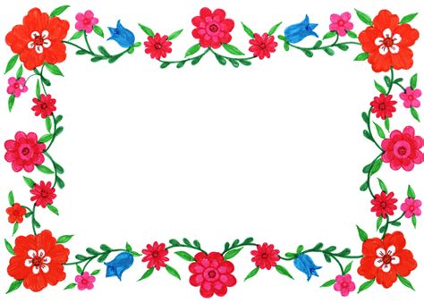 6 Flower Frame Colorful Rectangle (PNG Transparent) | OnlyGFX.com