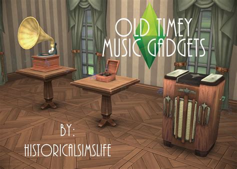 SIMS 4: OLD TIMEY MUSIC GADGETS (Functional) | Sims 4 cc furniture, Music gadgets, Sims 4