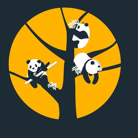 Pandas on a Tree 560187 Vector Art at Vecteezy