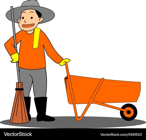 Road sweeper on white background Royalty Free Vector Image