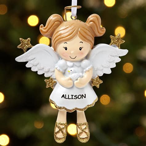 Sweet Angel Ornament - Girl | Baby first christmas ornament, Angel ...