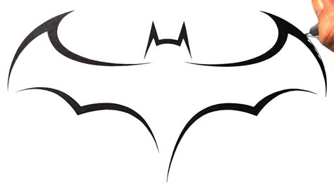 How to Draw Batman Logo - Tribal Tattoo Design Style - YouTube