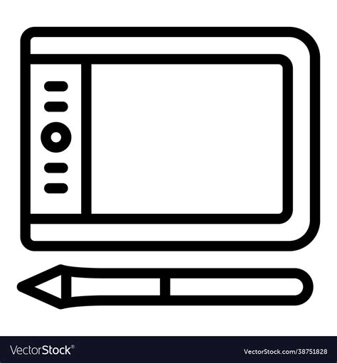 Graphic tablet icon outline style Royalty Free Vector Image