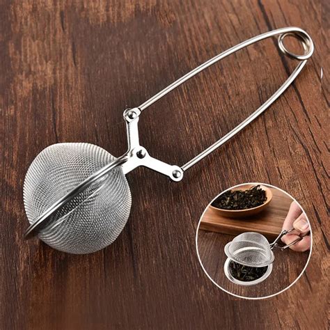 Long Handled Tea Infuser Mesh Ball Loose Leaf Tea Infuser Pincer Stainless Steel Ball Filter E2S ...