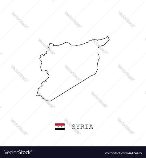 Syria map outline line linear Royalty Free Vector Image