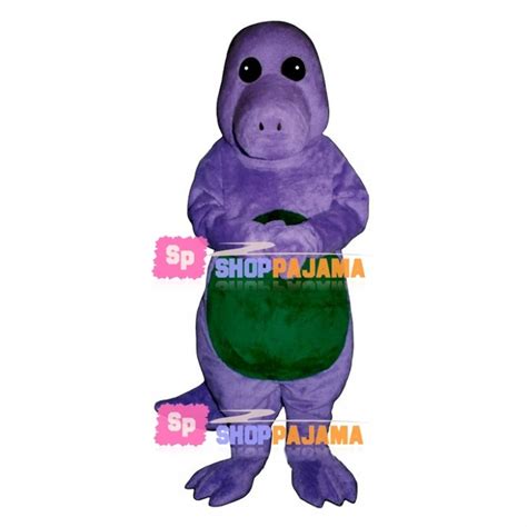 Wise Barney the Purple Dinosaur Mascot Adult Costume