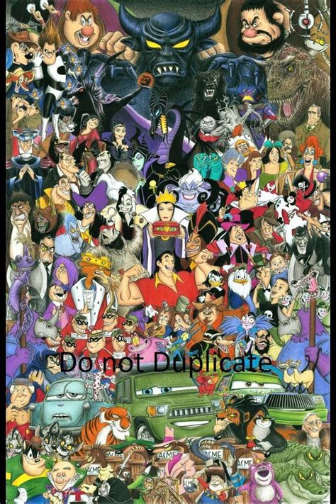 Ultimate Disney Villain Montage 11 X 17 Colored Pencil Drawing Print ...