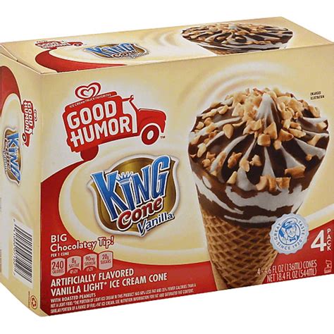 Good Humor Ice Cream, Vanilla King Cone - 4 Pack | Ice Cream | Foodtown