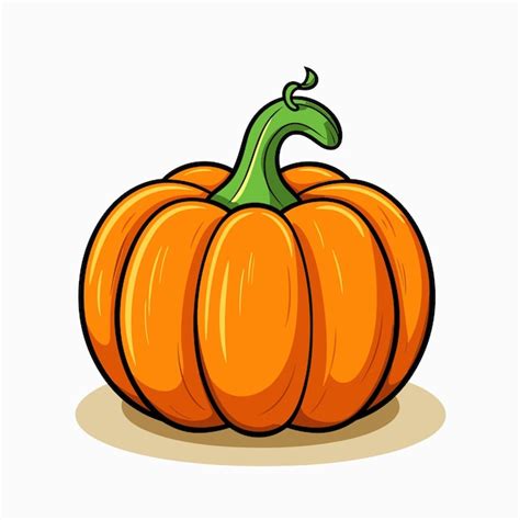 Premium Vector | A drawing of a pumpkin with a green stem on it