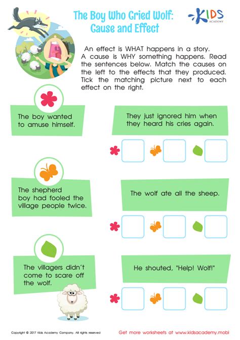 The Boy Who Cried Wolf Worksheet: Printable For Kids, 53% OFF