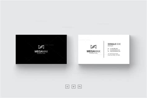 Minimal Black & White Business Card Design 002424 - Template Catalog