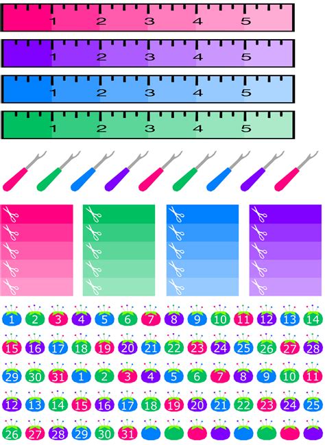 Sewing Notions Printable Planner Stickers Instant Download. Full Bobbin Designs