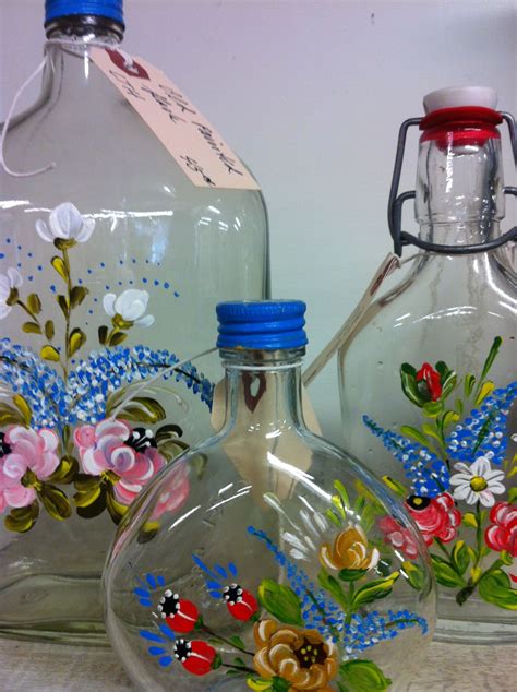 Summer Cottage Antiques | Hand painted bottles, Glass bottle crafts, Diy bottle crafts