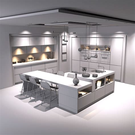 Modern Kitchen 3D Model - FlatPyramid