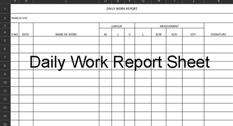 Download Excel Template for Daily Construction Work Report ...