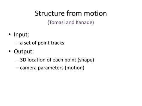 PPT - Structure from motion PowerPoint Presentation, free download - ID:2304537