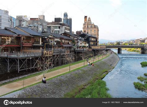 Main View Kamo River Promenade Many Terraces Restaurants Bars Kyoto's Stock Photo by ©nachosuch ...