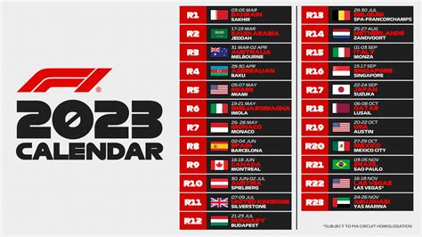 F1 Race Calendar - Brena Clareta