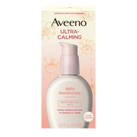 Aveeno Ultra-calming Facial Moisturizer with Calming Feverfew, Sensitive Skin, SPF 15 4 fl oz ...