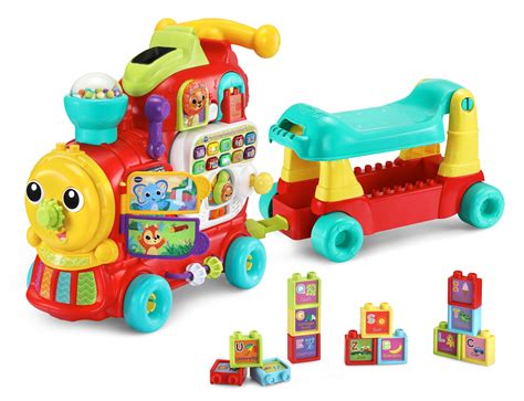 VTech 4-in-1 Learning Letters Train Sit-to-Stand Walker, Ride-on Toy ...