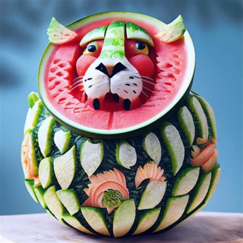 Premium AI Image | fruit carving fruit