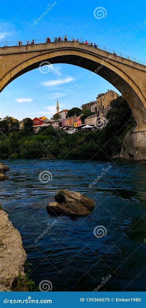 The Old Town of Mostar editorial image. Image of blue - 139366075