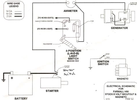 Farmall M 6 Volt Wiring Diagram Farmall Volt Alternator Diag